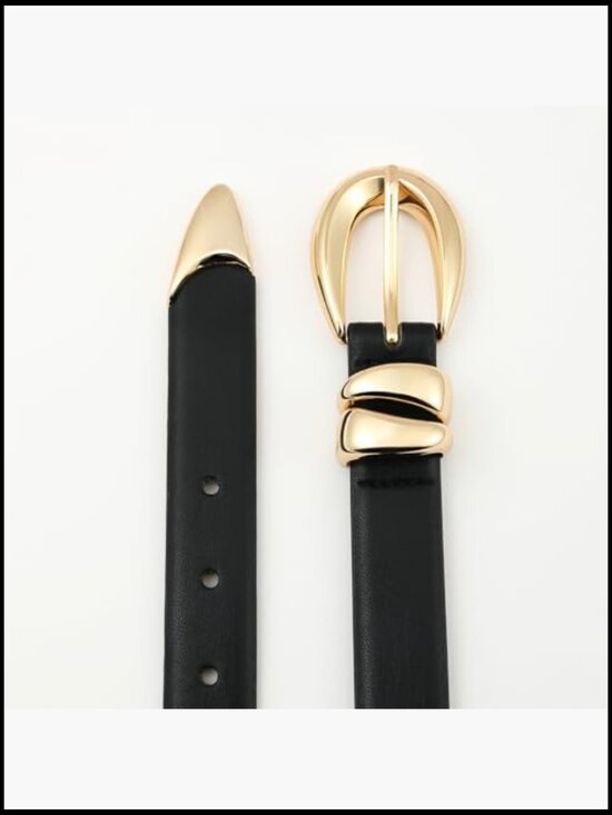 Faux Leather Belt with Gold Buckle for Women\'s Jeans main image 7